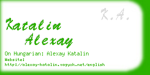 katalin alexay business card